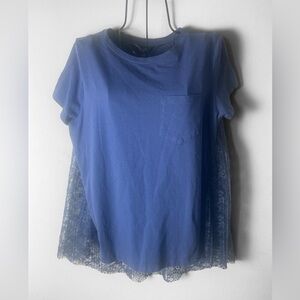Simply Vera Vera Wang Blue Lace Accent Tee